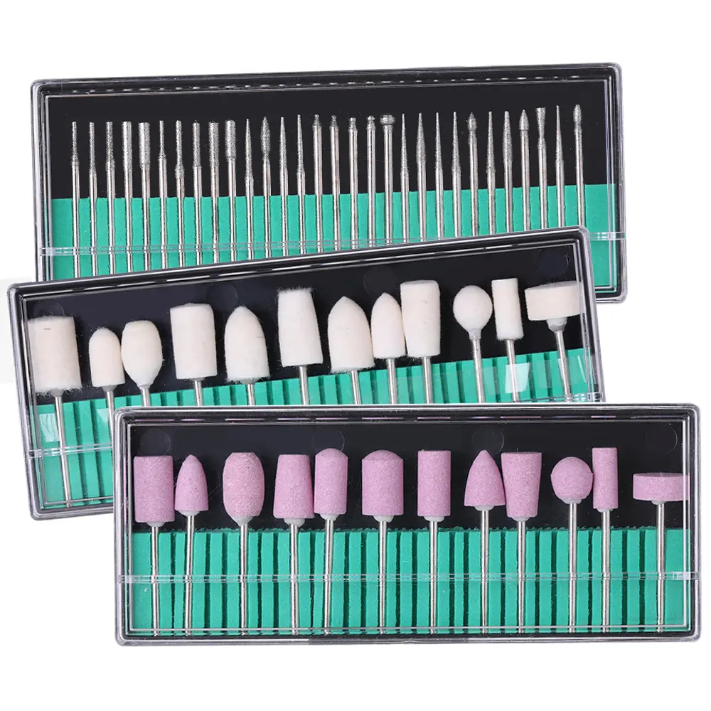 LINMANDA Nail Drill Bits Gel Nail File Bits Cuticle Remover Nail Bits with Case Nail Drill Accessories Nail Art Supplies