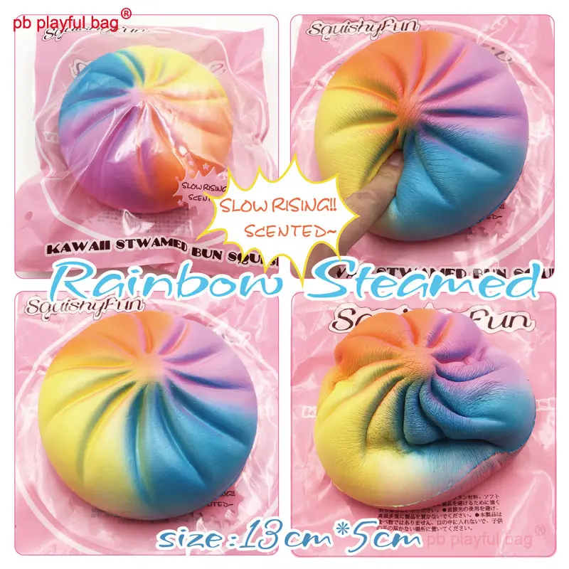 Colored steamed buns simulation food model bread Squishy Slow Rising Stress Relief Squeeze Toys Kids release pressure gift ZG75