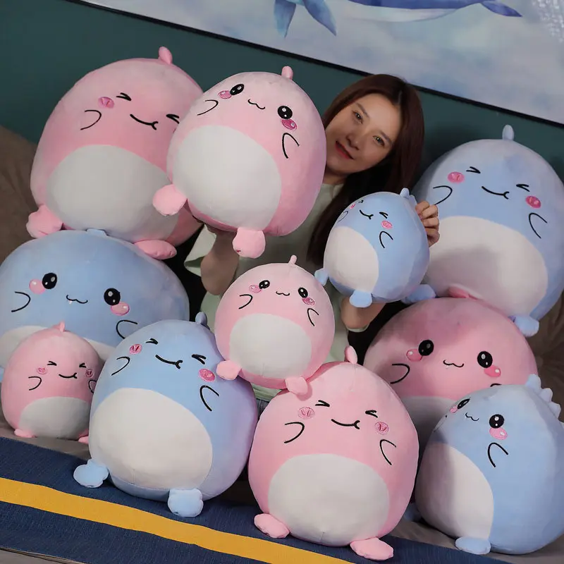 Cute Kawaii Round Dinosaur Plush Toys Stuffed Soft Animal Pillow Doll Squishy Slow Rising Squeeze Kids Christmas Gifts ZG149