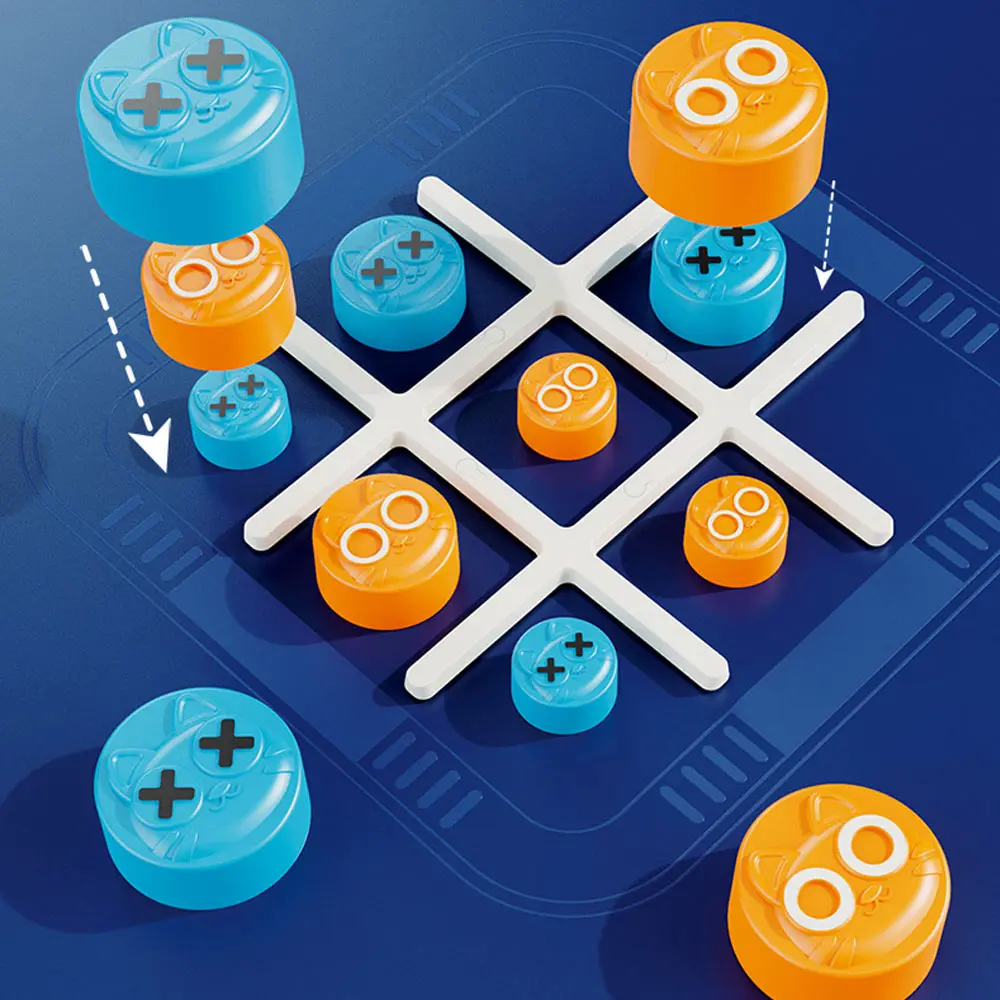 Children's Fun Well Chess Tic-Tac-Toe Developmental Toys Parent-child Interaction Nine Palace Grid Chess Board Game Gift UG360
