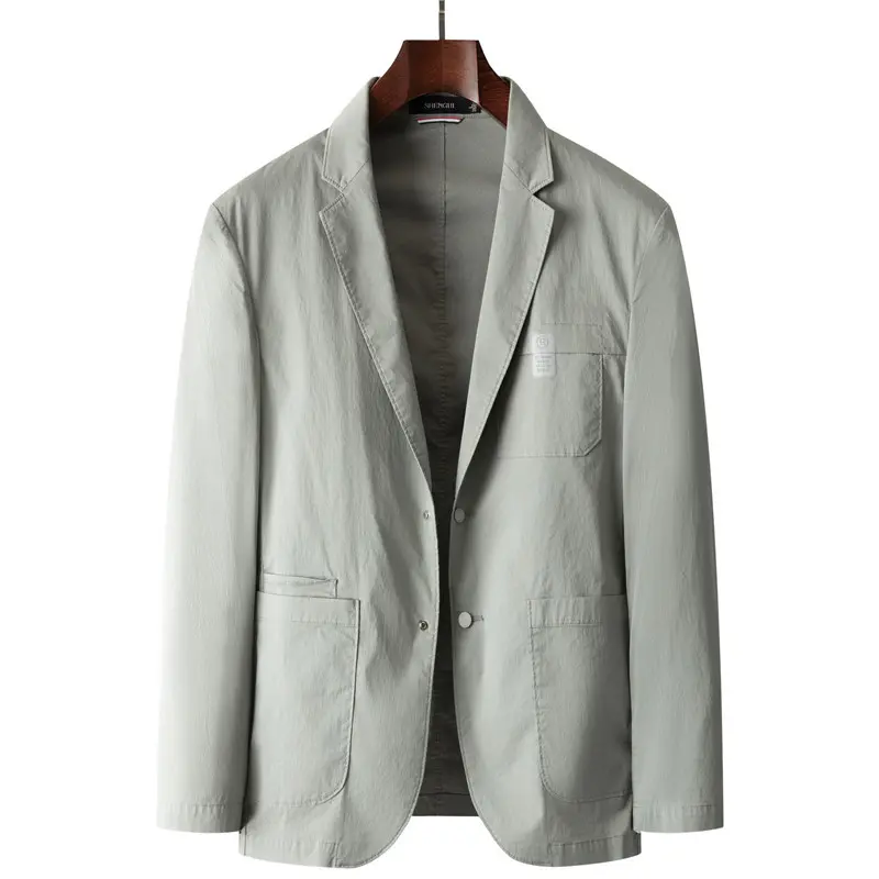 New Summer Men Light and Thin Blazers Jackets High Quality Man Solid Business Casual Suits Coats Male Slim Blazers Clothing 4XL