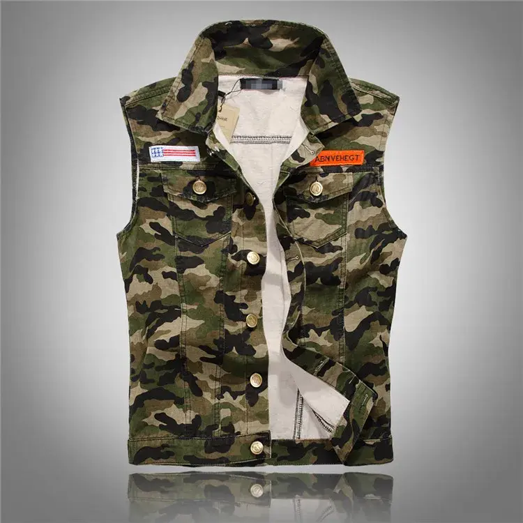 Men White Denim Vests Waistcoats Jackets New Fashion Male Slim Fit Denim Coats Vests Street Wear Holes Jeans Vests Size S-5XL