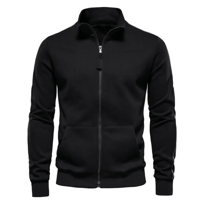 New Autumn Men Slim Fit Cardigan Jackets High Quality Male Stand Collar Casual Sweatshirt Coats Man Cotton Sweatshirts Size XXL