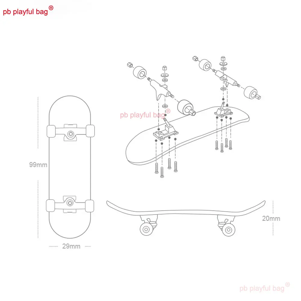 Wooden Finger SkateBoard Wooden Mini Fingerboard Leisure Fingertip DIY Toys Children Christmas Gift Cartoon Leisure Toys ZG331
