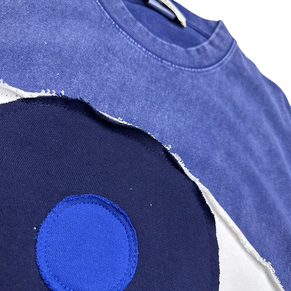 Eyes Patchwork Vintage T Shirts Men's Hi Street Tshirt Casual Loose Retro Tee Tops Streetwear Harajuku Hip Hop Oversized T-shirt