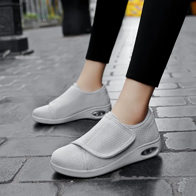 XIHAHA Men Women Quinquagenarian Go for A Walk Soft Shoes Widening Adjustable Gaojiao Fat Back Swollen Feet Sneaker Walking Shoe
