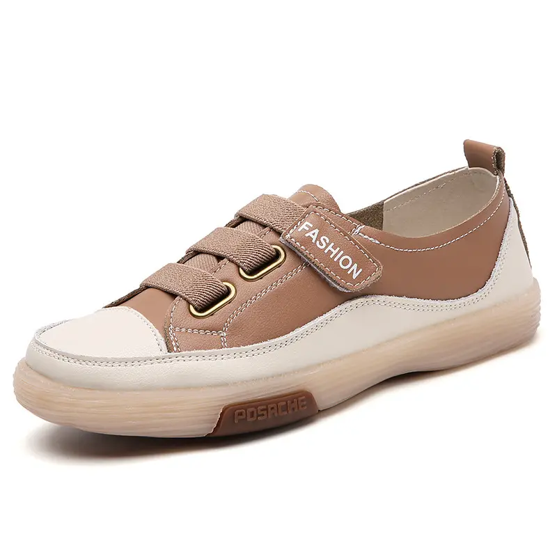 XIHAHA Ladies Sneakers Spring Shoes 2023 New Genuine Leather Casual Women Shoe Fashion Flat Girl Student Shoes Sneaker
