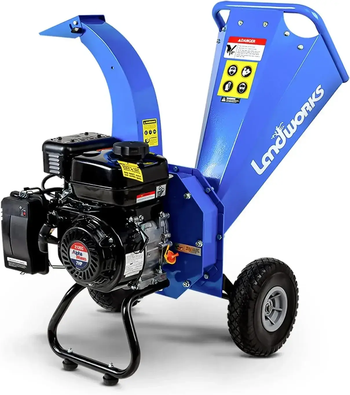 Mini Wood Chipper Shredder Mulcher Heavy Duty 7HP Compact Design 3" Inch Max Capacity