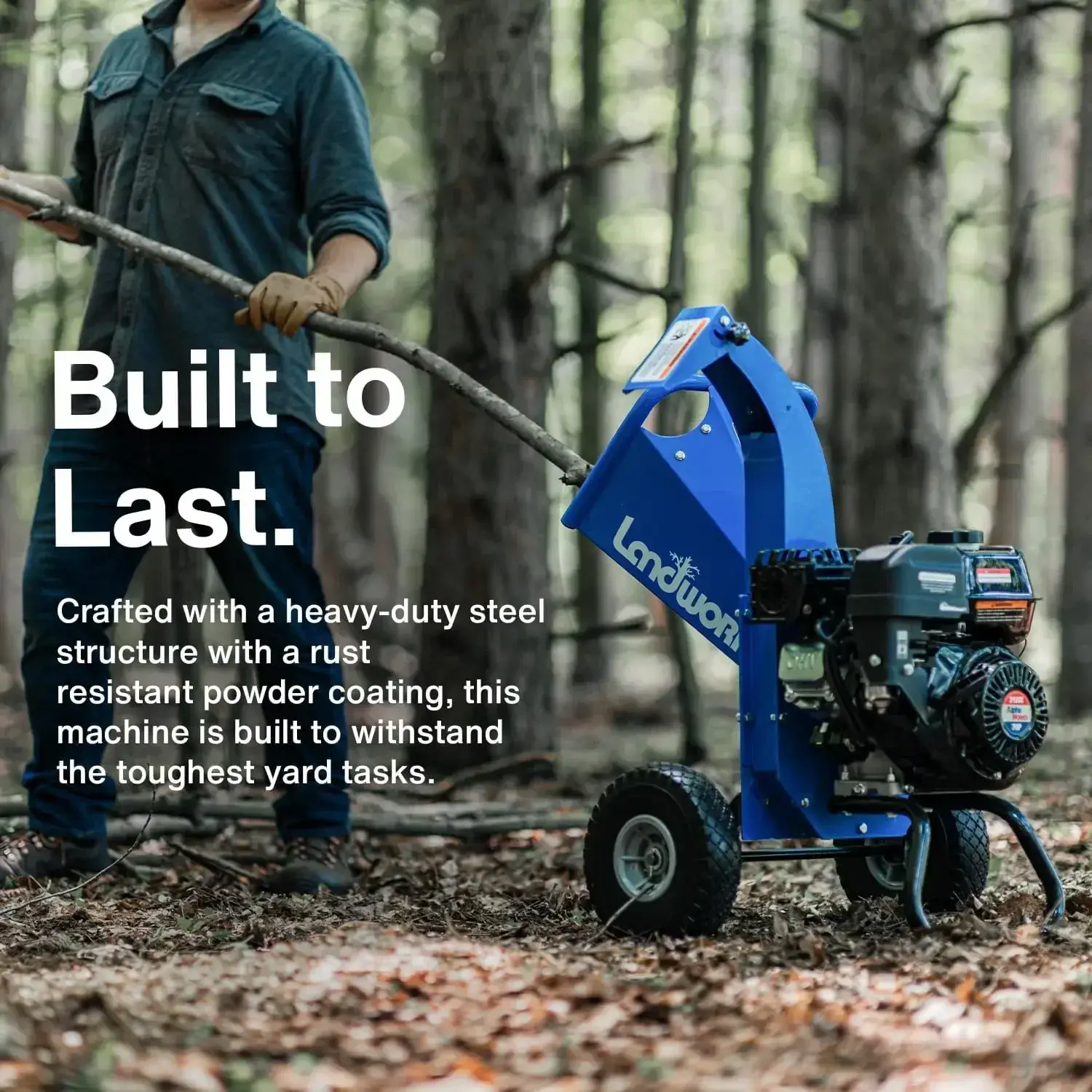 Mini Wood Chipper Shredder Mulcher Heavy Duty 7HP Compact Design 3" Inch Max Capacity