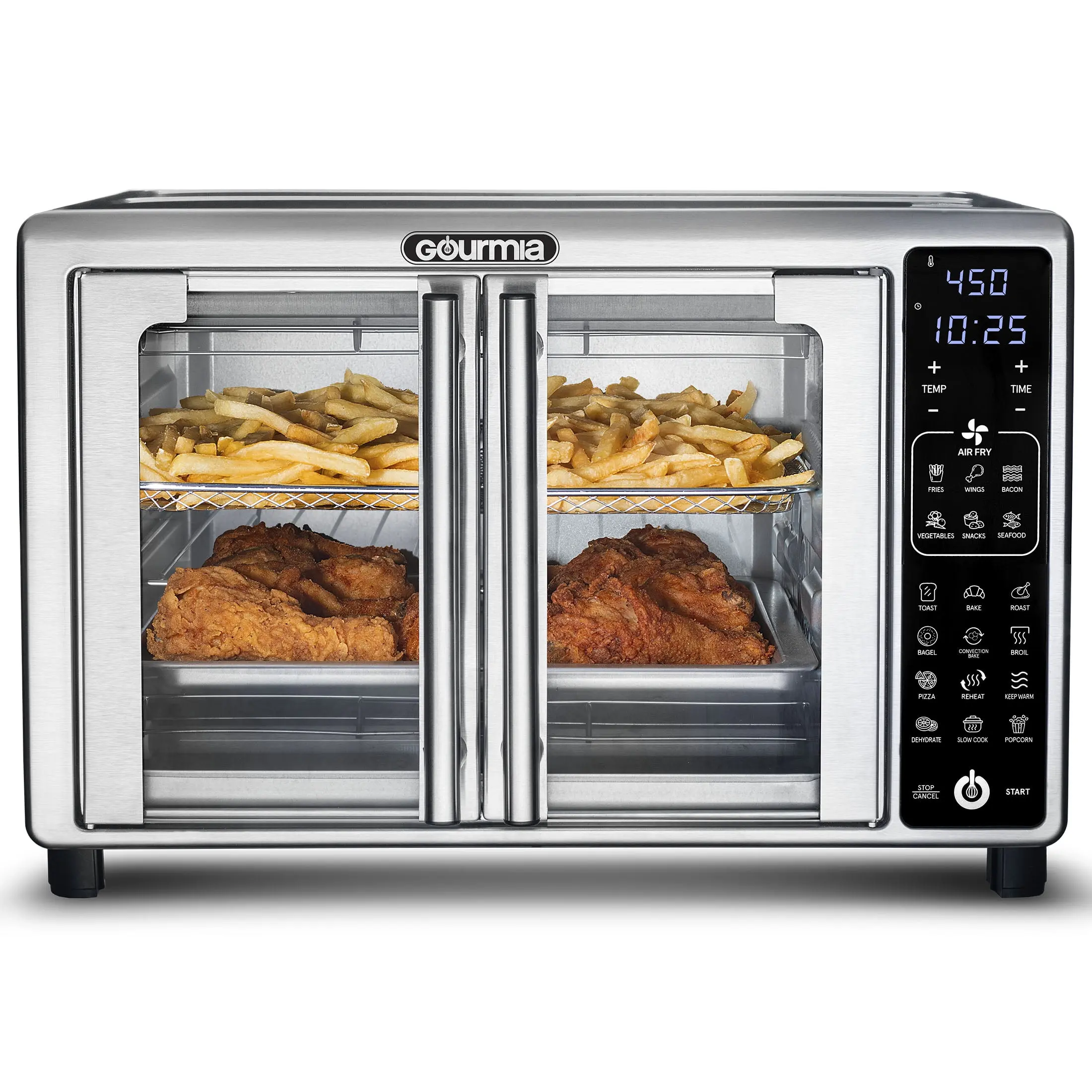1700W 6-Slice Digital Toaster Oven Air Fryer With 19 One-Touch Presets, Stainless Steel