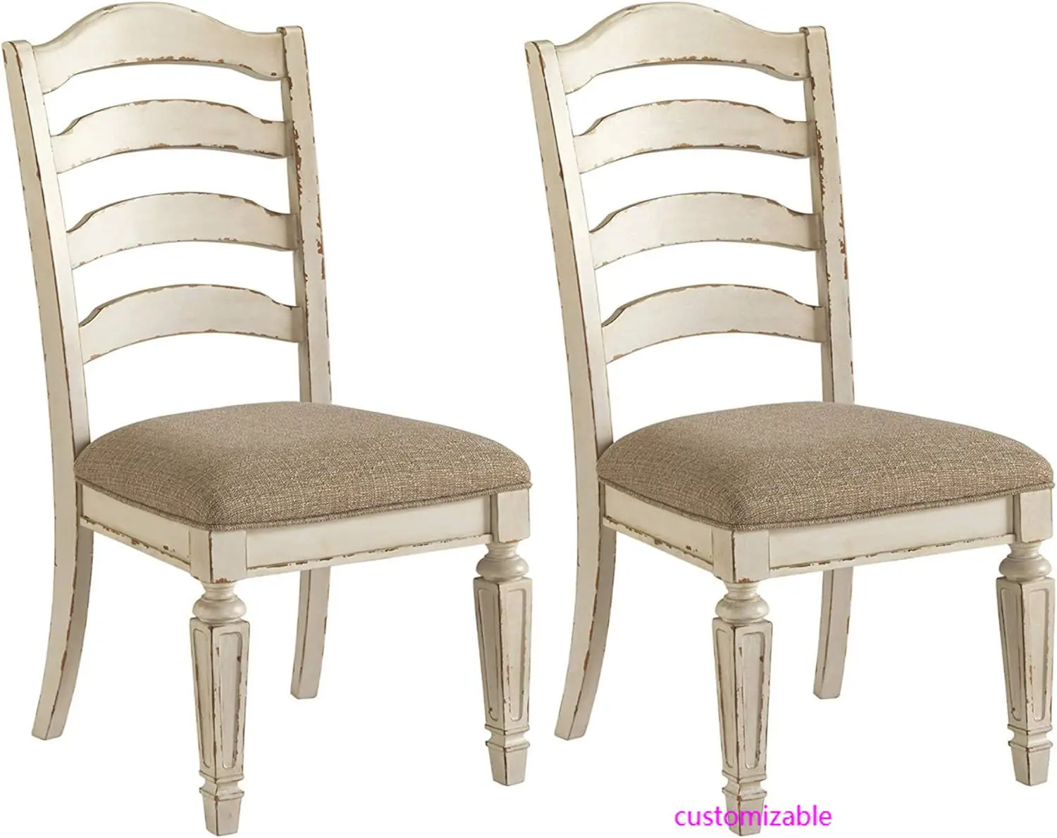 Realyn Dining Room Upholstered Chair 2 Count, Antique White