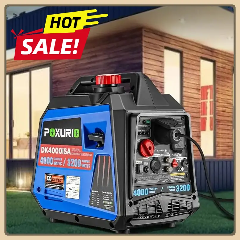 4000 Watt Inverter Generator, Camping and Home, CO Alarm/RV Ready/EPA for RV, 120V Gas Powered Generator Super Quiet