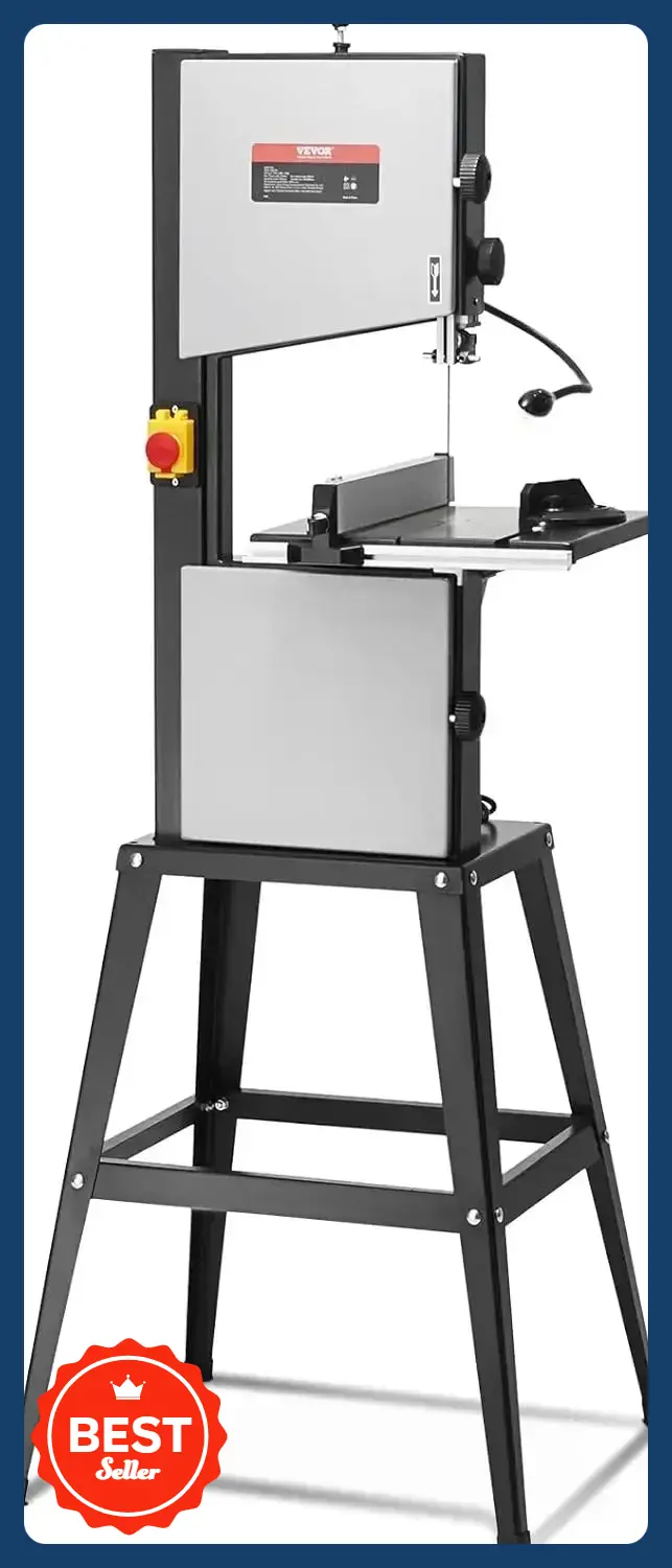 Band Saw with Stand, 10-Inch, 560 & 1100 RPM Two-Speed Benchtop Bandsaw, 370W 1/2HP Motor
