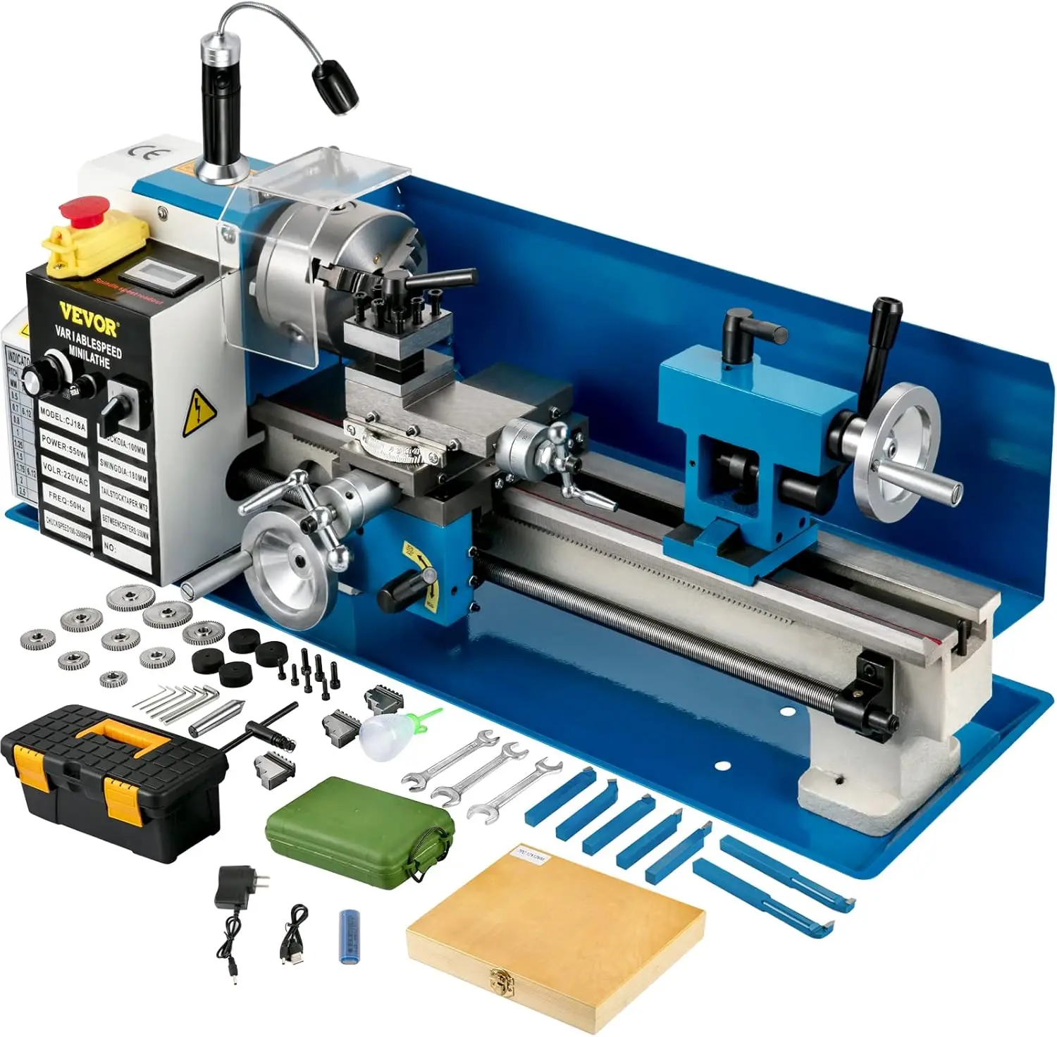 Mini Metal Lathe, 7"x14" Benchtop Metal Lathe, 550W Variable Speed 2250RPM Metal Lathe, with 3-Jaw Chuck CNC Mini Lathe Machine