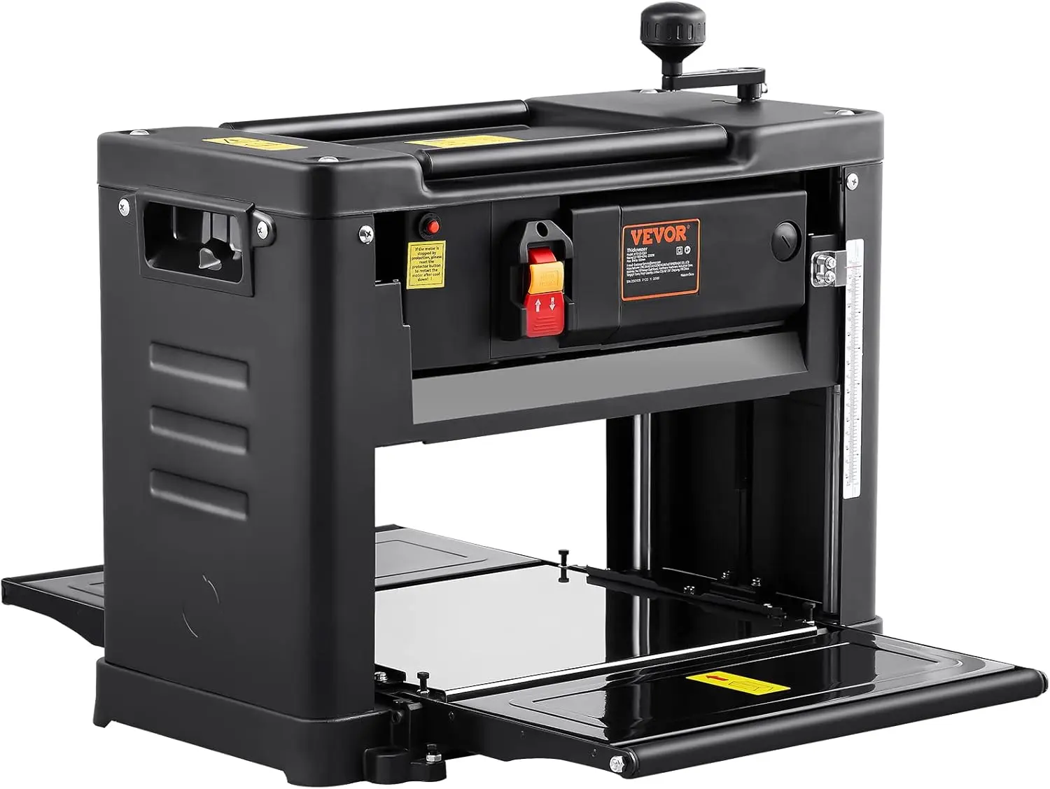 Thickness Planer, 13" Width Worktable Benchtop Planer, Two-Blade, 15-Amp 1800W Powerful Motor, 12" Extended Infeeding Table