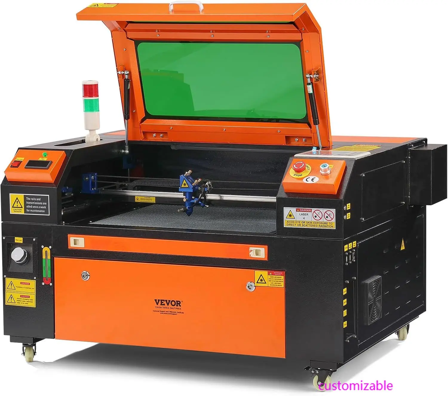 60W CO2 Laser Engraver, 16 x 24 in, 19.7 IPS Laser Cutter Machine with 2-Way Pass Air Assist, Compatible with LightBurn
