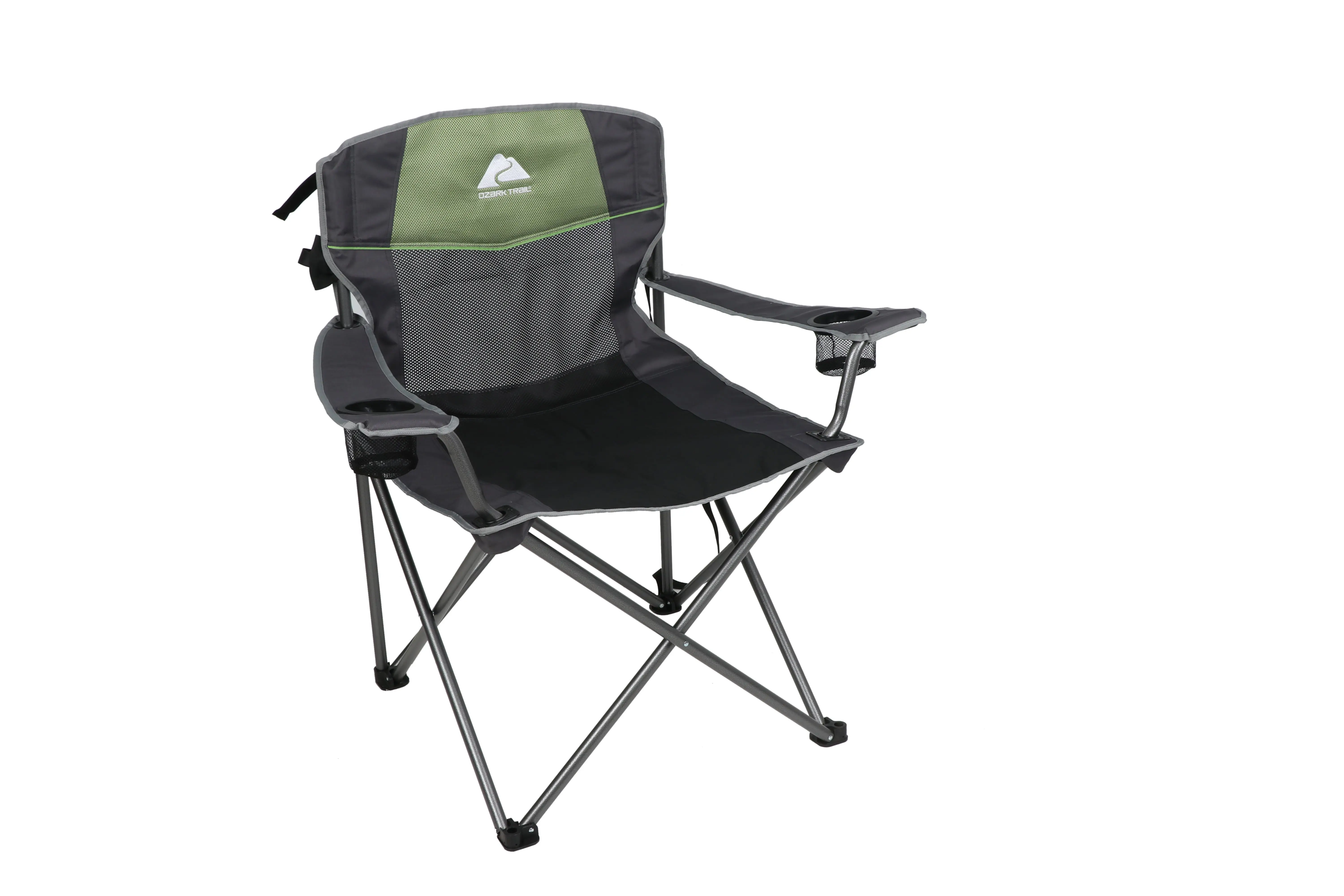Big and Tall Chair with Cup Holders, Green for Outdoor, Adult, Weighs 10lbs