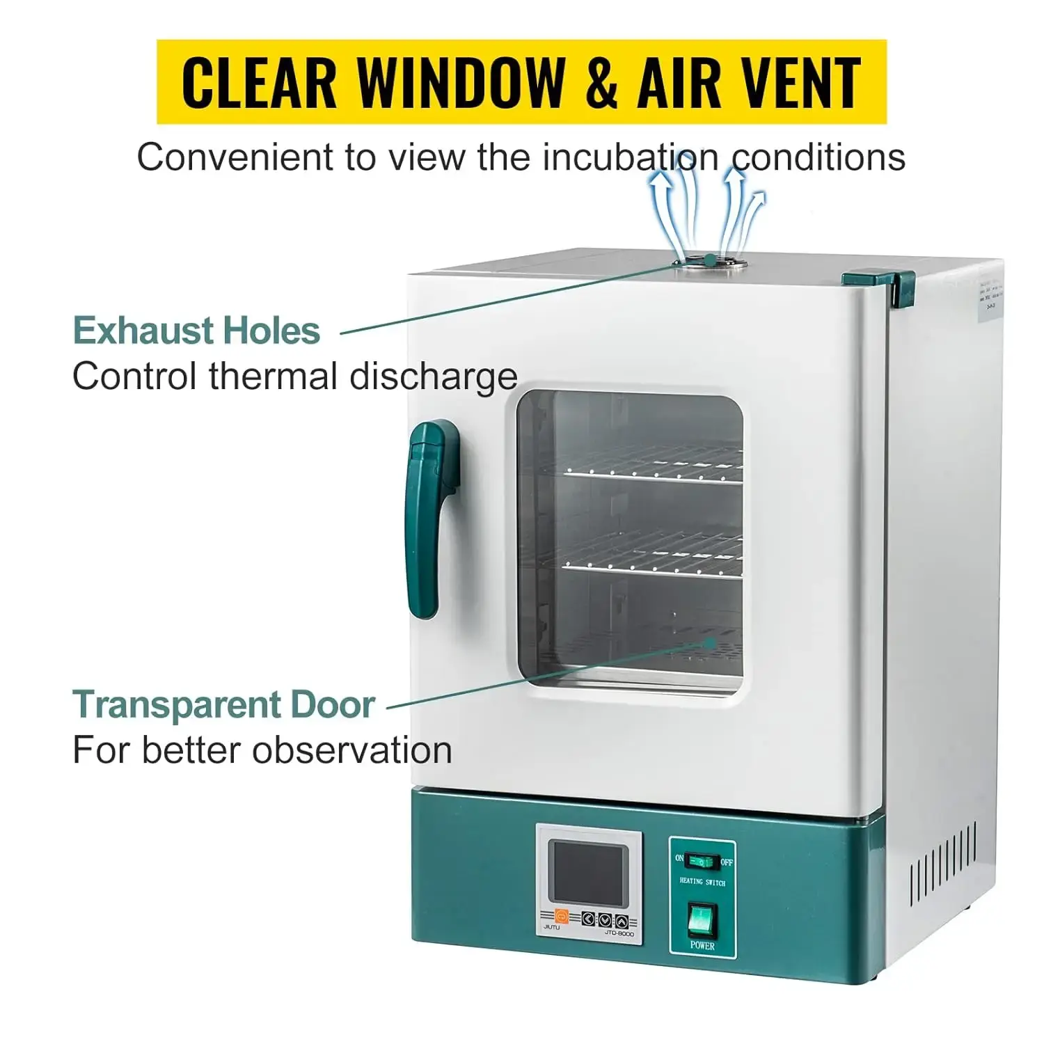 Lab Incubator 20L Bacteria Incubator RT-65℃ Scientific Digital Incubator PID Temperature Control Microbiological Laboratory