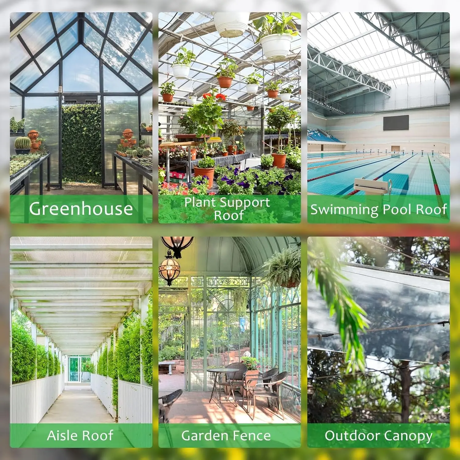 14 Pieces 4' x 2' x 0.16'' Polycarbonate Greenhouse Panels,Twin-Wall Polycarbonate Panels Waterproof UV Protected