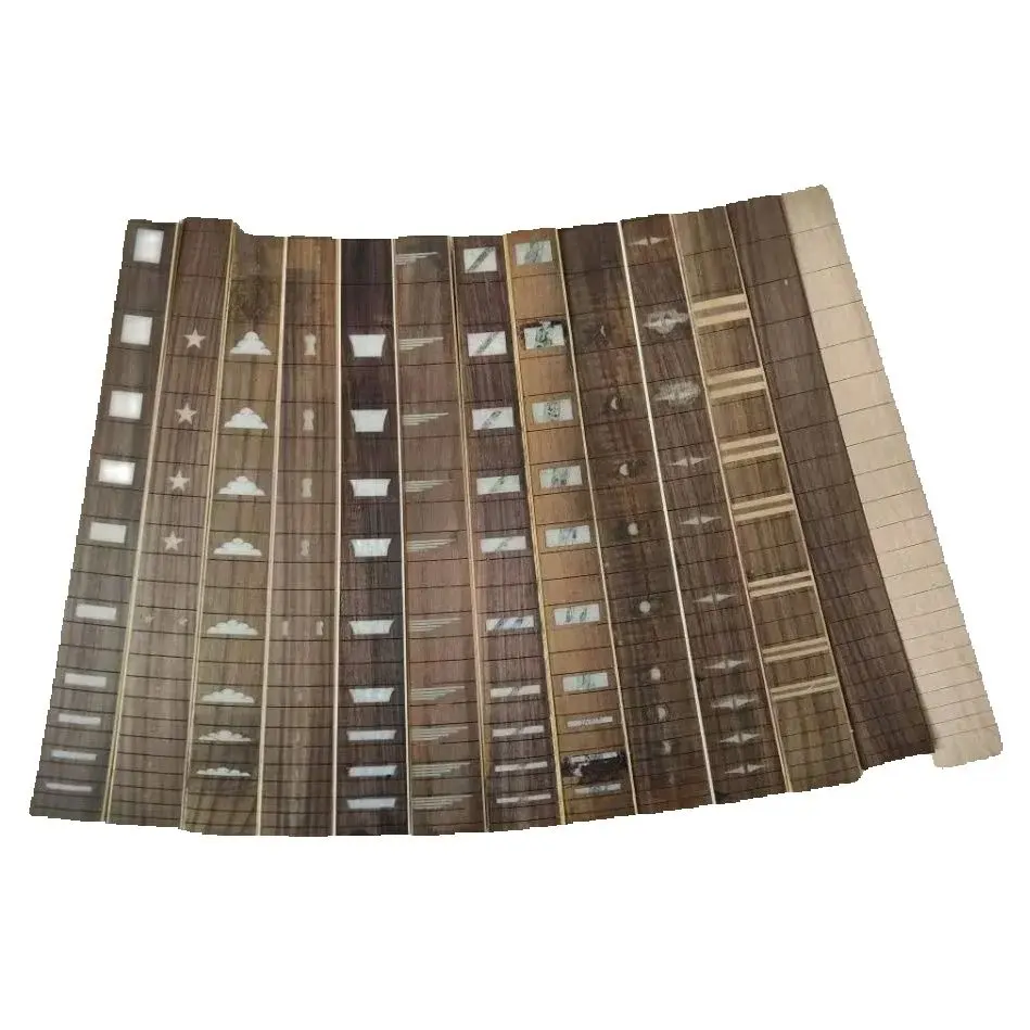 1Pcs Inlayed Solid Wood 6 String 22 or 24 Fret Guitar Fingerboard Electric Guitar Neck Part Rosewood Fretboard Accessories