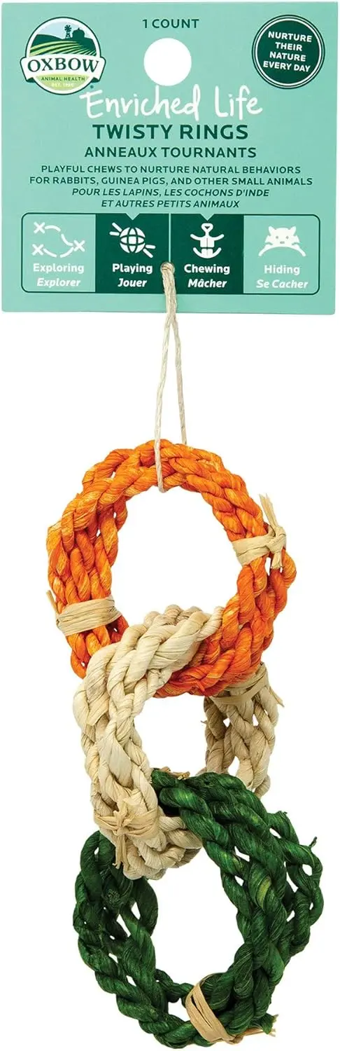 Twisty Rings, Enrichment for Bunny, Guinea Pig, Hamster, Rabbit, Chinchilla, Rat, Chinchilla Cage Accessories