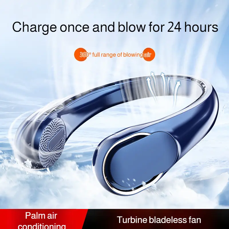 Outdoor Portable Neck Fan USB Charging Leafless Neck Fan Sports Silent Portable Fan