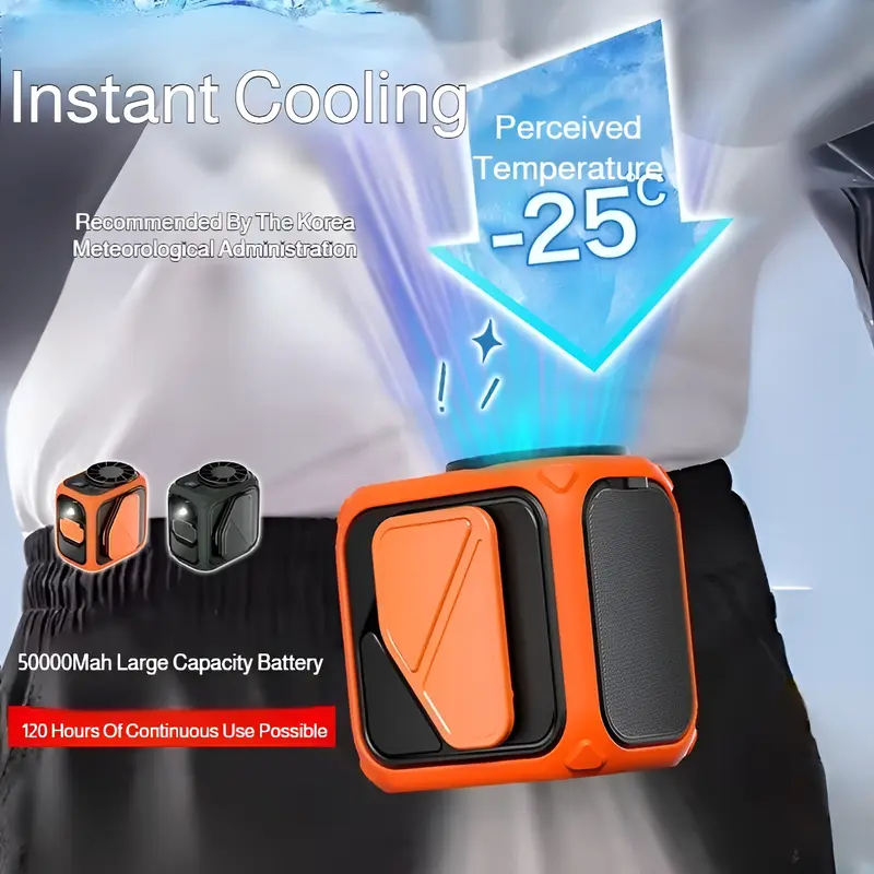 Waist Fan Neck Fan High-speed 100-speed Strong Wind Waist-mounted Fan Outdoor Waist Fan  with Digital Display LED Lighting Fan