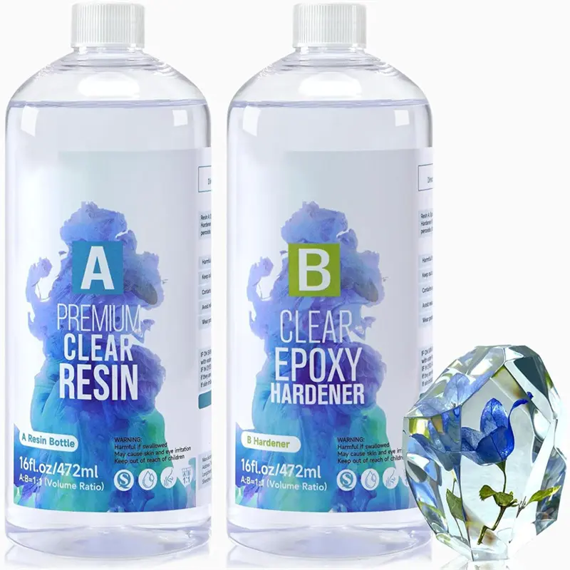 Premium Clear Epoxy Resin Kit Casting And Coating For River Table Tops Art Casting Jewelry Projects DIY Tumbler Crafts Molds