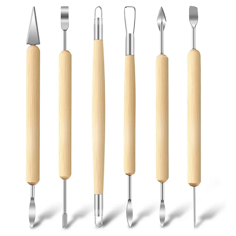 6pcs Clay Tools Kit Pottery Tools & Sculpting Tool Polymer Modeling Clay Cutters Sculpture Set For Carving Ceramics Molding DIY