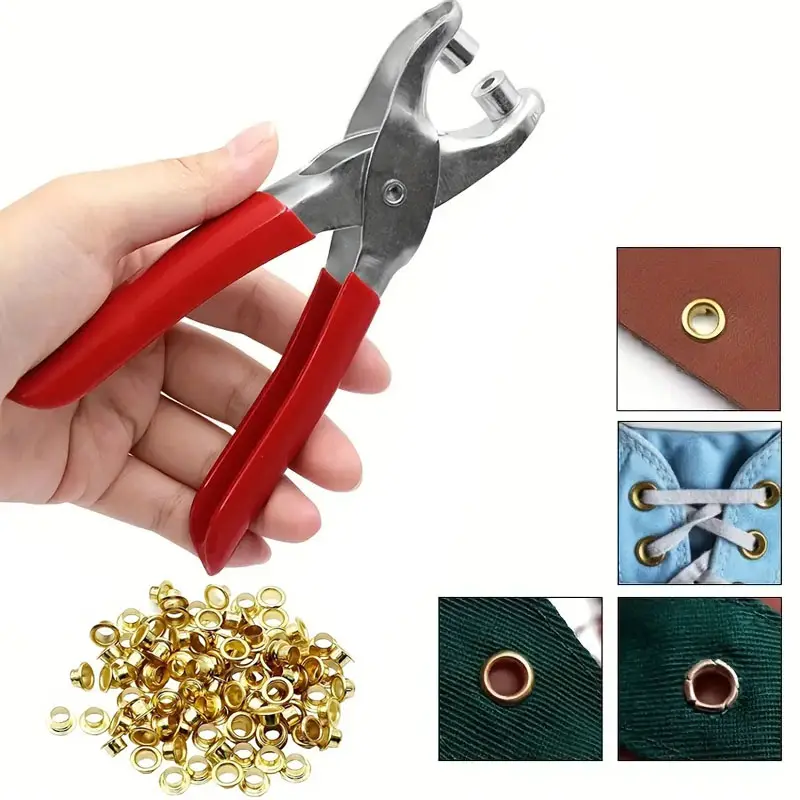 1 Set Grommet Eyelet Plier Kit Leather Manual Hole Punch Pliers For Belts Watch Bands Sewing Machine Bag DIY Eyelet Punch Tools