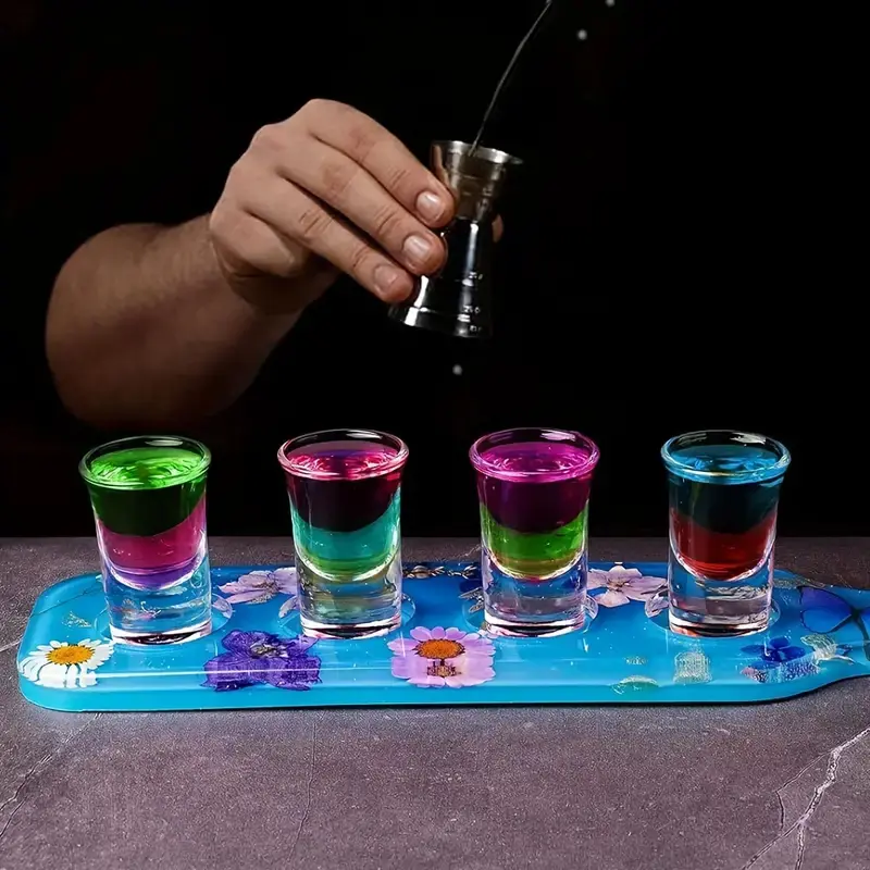 1pc Wine Tray Silicone Mold Crystal Epoxy Resin Casting Silicone Mold DIY Accessories Birthday Party Bar Supplies Home Decor