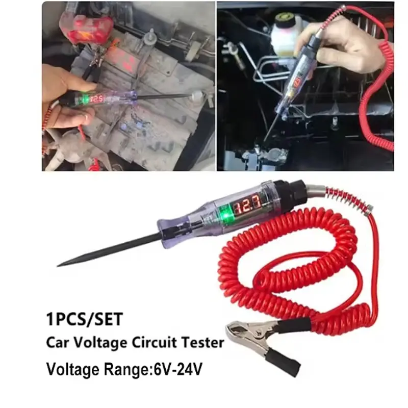 1pc Auto Circuit Tester Truck Voltage Tester Circuit DC 6V 12V 24V Probe Pen Light Bulb Automobile Diagnostic Tool Auto Repair