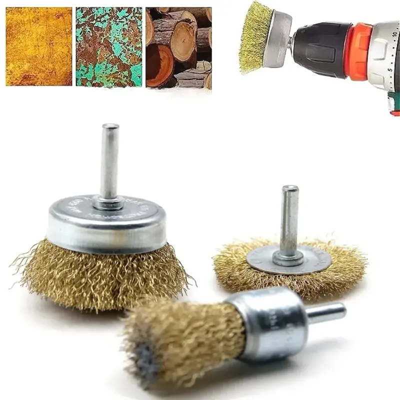 5Pcs Wire Brush Set Grinding Wheel Rust Removal Polishing Brush for Electric Grinder Drill Reliable Tool Accessories