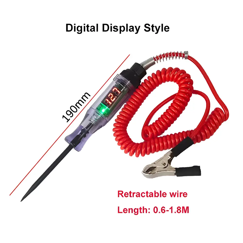 1pc Auto Circuit Tester Truck Voltage Tester Circuit DC 6V 12V 24V Probe Pen Light Bulb Automobile Diagnostic Tool Auto Repair