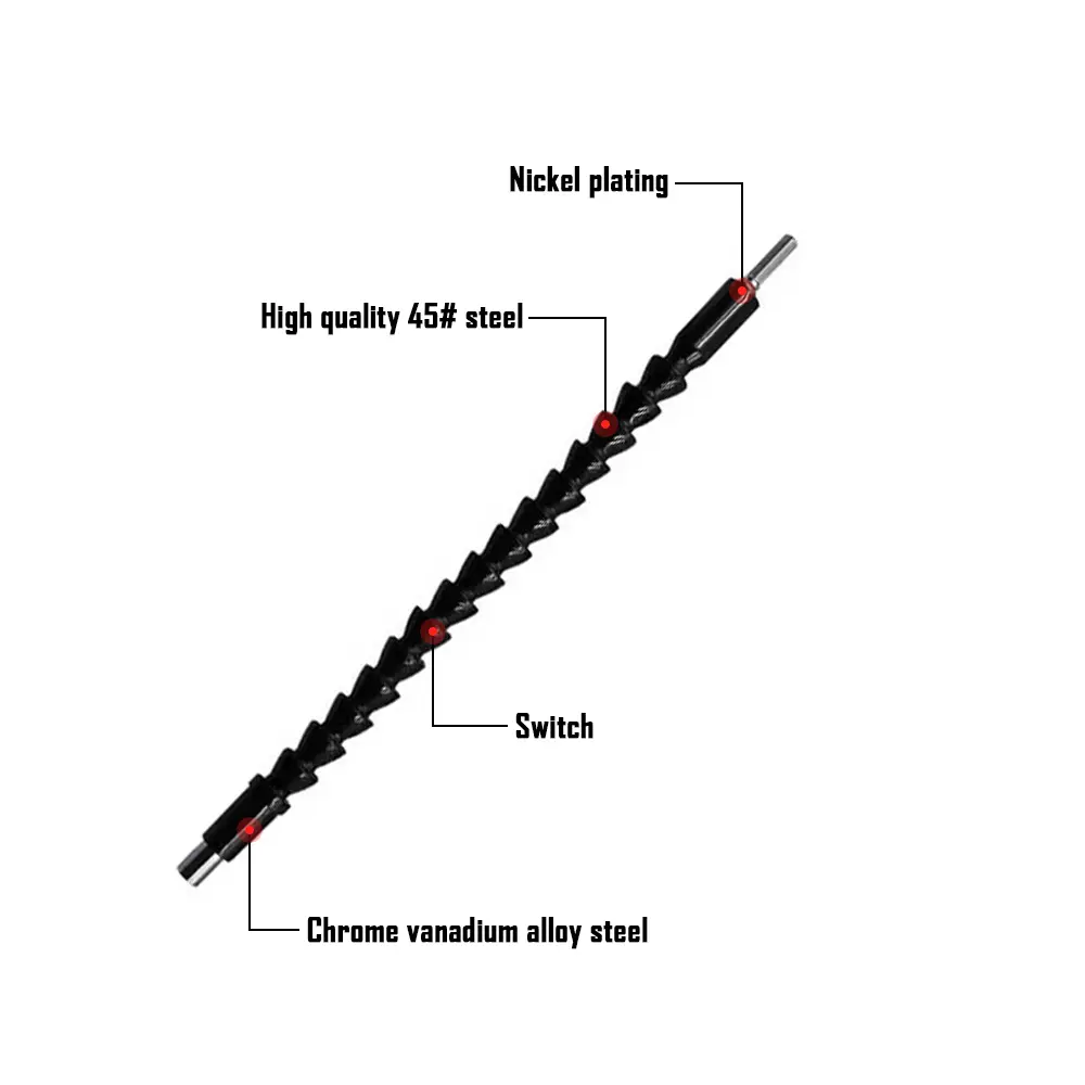 Flexible Shaft Extension Screwdriver Drill Bit Holder Link for Electronic Drill 200/250/300mm Hex Screwdriver Soft Shafts