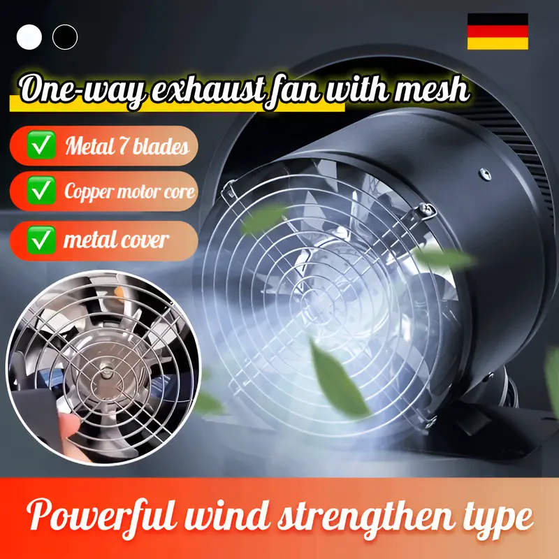 Kitchen One-way Exhaust Fan Bathroom Exhaust Fan Powerful Silent Exhaust Inline Duct Exhaust Vent Blower Industrial Exhaust Fan