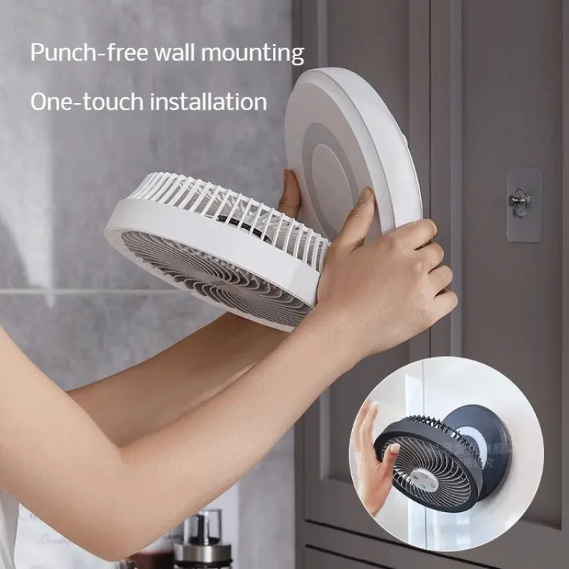 Desktop Wall Fan USB Charging Desktop Electric Fans Portable Mini Camping Fan Dual Use 3 Speed ​​​​Adjusted Night Light