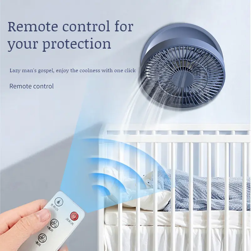 Digital Display Foldable Rotating Table Fan Remote Control Household USB High Wind Power Desktop Wall Mounted Fan Desktop Foldi