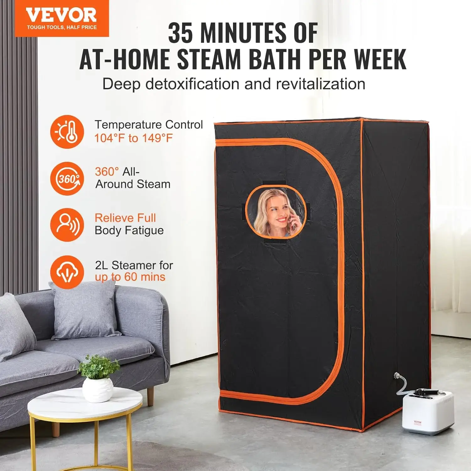 Portable Steam Sauna Tent, 1000W Personal Sauna Blanket Kit for Home Spa, Detoxify & Soothing Heated Body Therapy