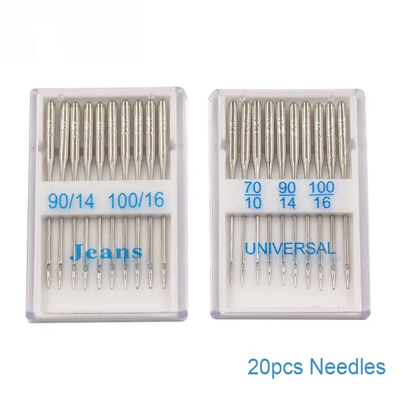 20pcs Sewing Machine Needles for SingerSizes 65/9 75/11 80/12 90/14 100/16 Sewing Machine Supplies