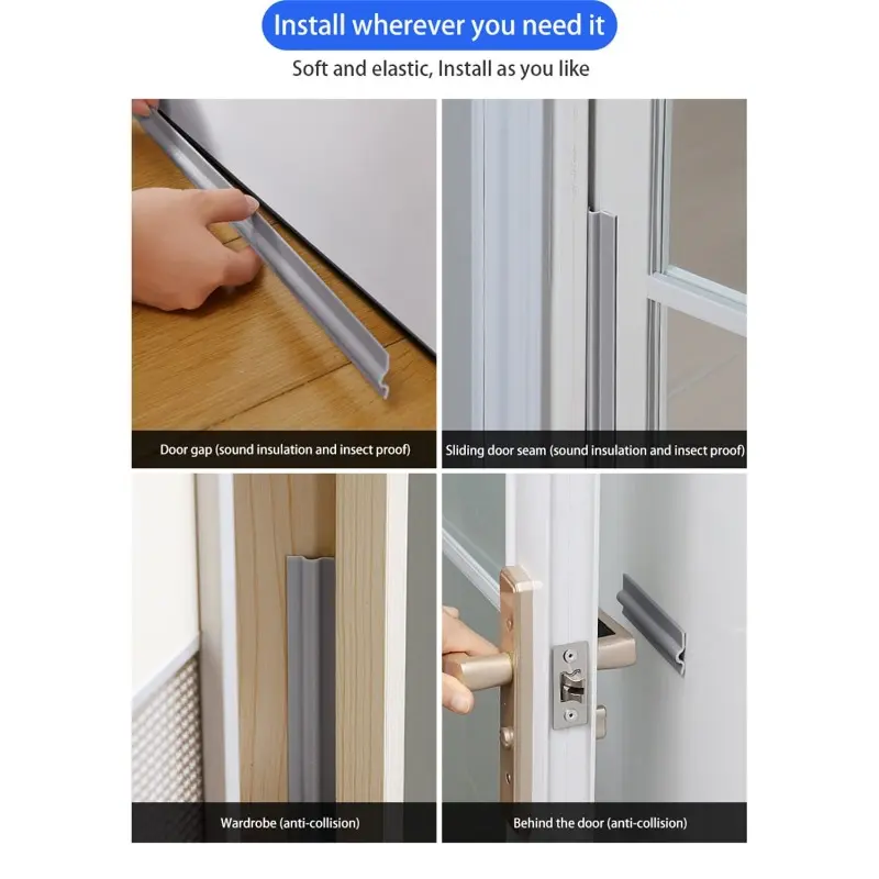Door Windows Seal Strip Self Adhesive Waterproof Dustproof Sealing Tape Insect Noise Wind Stopper Weather Stripping