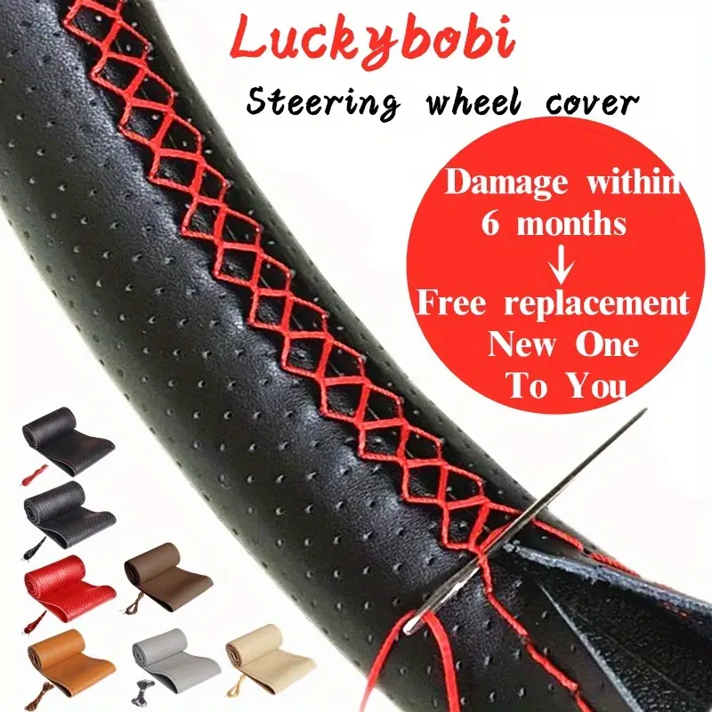 Car Steering Wheel Braid Cover Needles And Thread Artificial Leather Car Covers Suite Hand sewing handle cover Auto Accessories