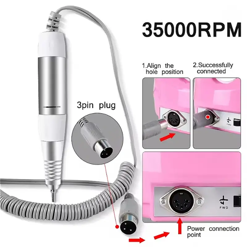 Nail Drill Replacement Handle Manicure Tool Replacement Handle for Electric Nail Drill Machine Nail Polisher Grinder Handpiece