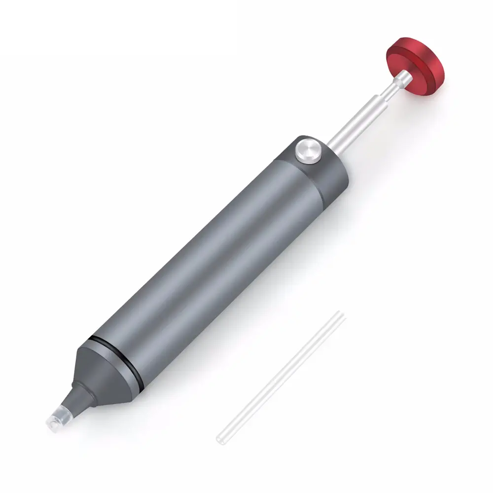 Silicone Nozzle Aluminum Alloy Powerful Desoldering Pump Manual Vacuum Soldesolder Suckerr Sucker Soldering Gun Desoldering Pump