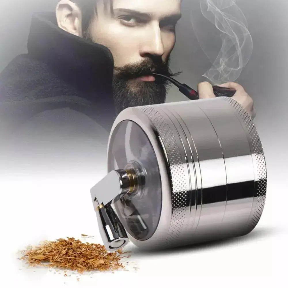 Hand Crank Tobacco Grinder Pollinator Manual Spice Mills 4 Layers Smoke Grass Crusher Muller Smoking Accessories