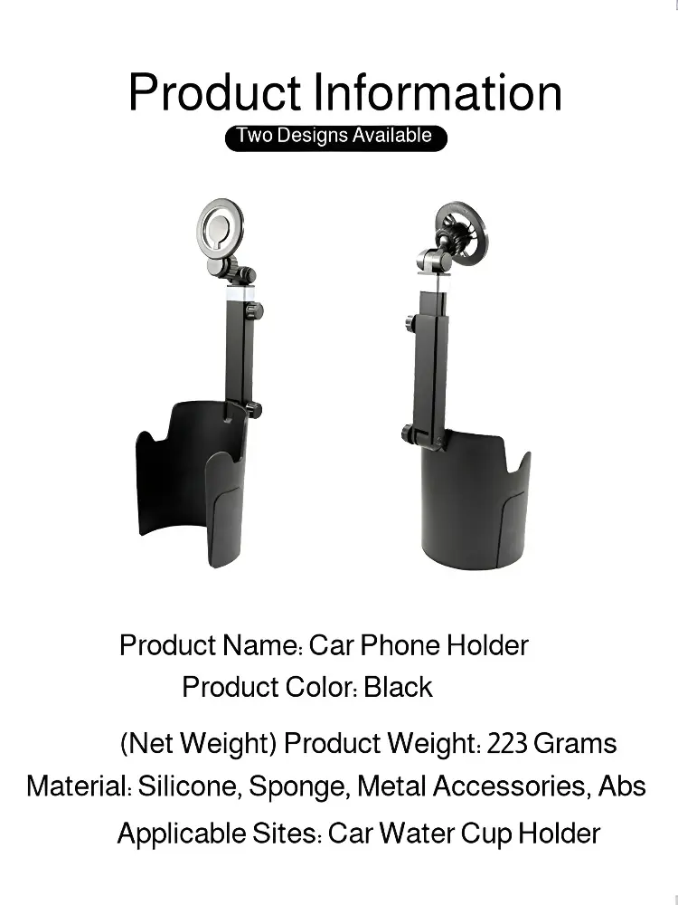 Car 2-1 Magnetic Mobile Phone Holder Cup Holder Magnetic Mobile Phone Holder Vertical Horizontal Rotation Universal Drink Holder