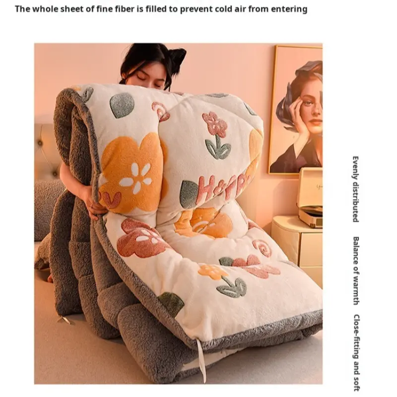Group purchase milk doublesided velvet thickened warm spring and fall quilt lamb's wool quilt core