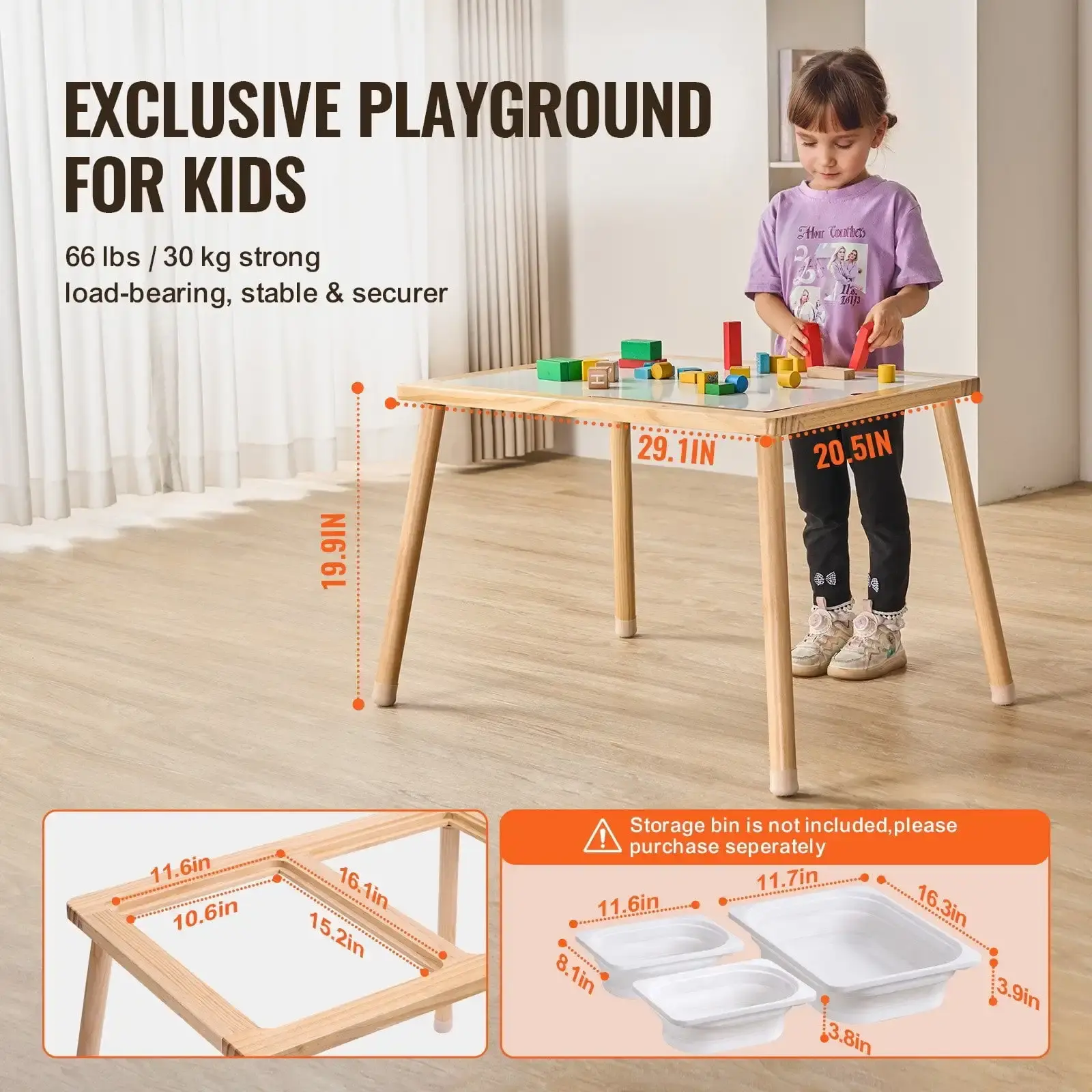 Sensory Table for Toddlers Kids Activity Table with Double-Sided Tabletop