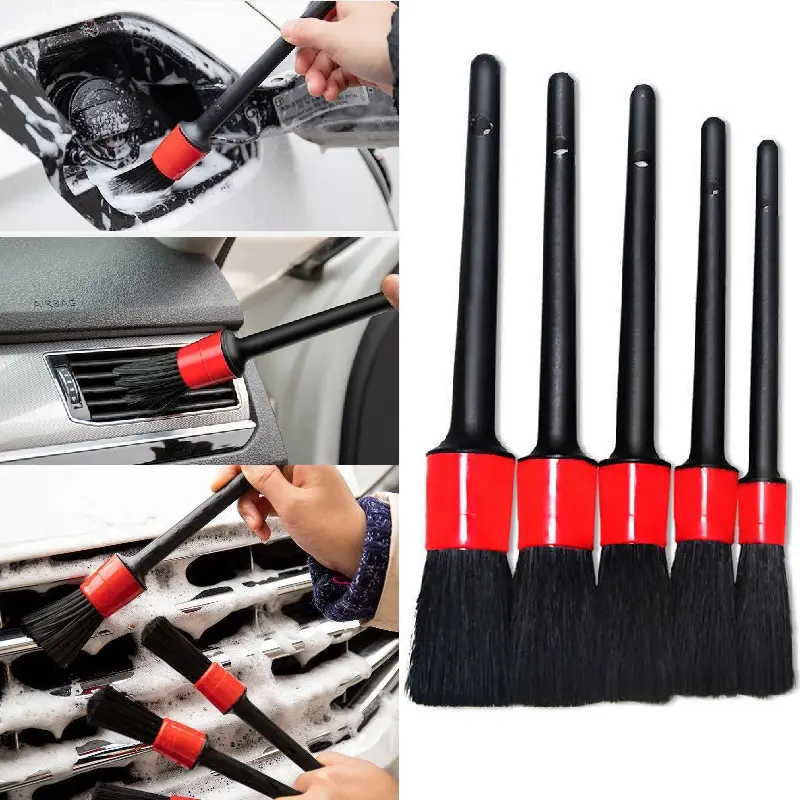 5pcs Detailing Brush Set Car Brushes Car Detailing Brush For Car Cleaning Detailing Brush Dashboard Air Outlet Wheel Brush