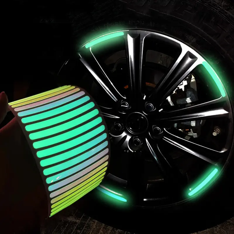 20pcs Car Hub Reflective Sticker Decorative Strips General use of bicycle automobile and motorcycle tyres Car accessories